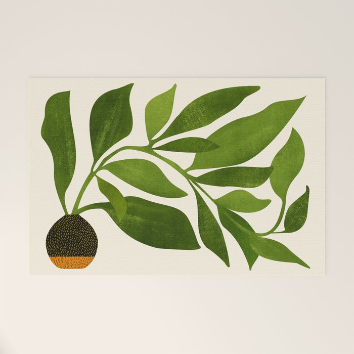 The Wanderer - House Plant Illustration Welcome Mat Gallery Image 1