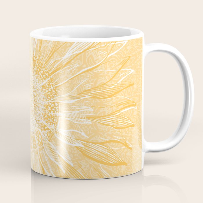 Mandala, Sunflower Prints, Yellow Coffee Mug Gallery Image 1