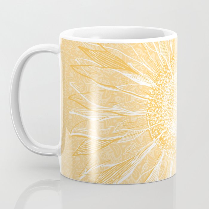 Mandala, Sunflower Prints, Yellow Coffee Mug Gallery Image 3