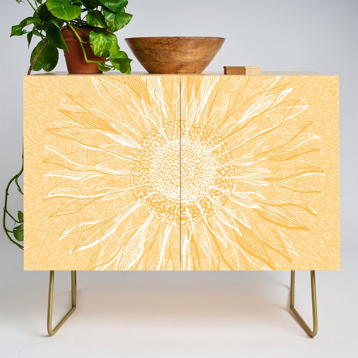 Mandala, Sunflower Prints, Yellow Credenza Gallery Image 1