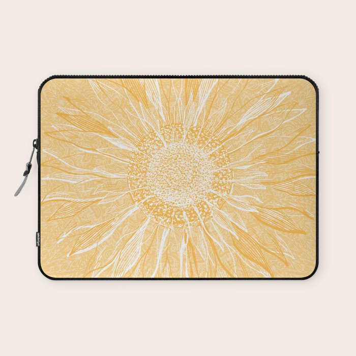 Mandala, Sunflower Prints, Yellow Laptop Sleeve Gallery Image 1