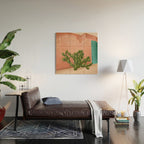 Strong Desert Cactus Wood Wall Art Gallery Image 2