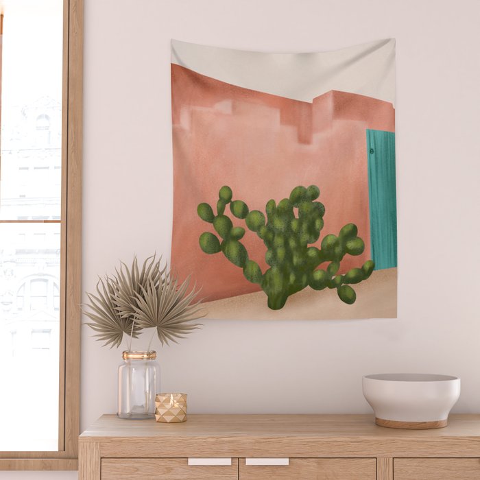 Strong Desert Cactus Wall Tapestry Gallery Image 2
