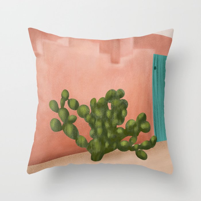 Strong Desert Cactus Throw Pillow Gallery Image 6