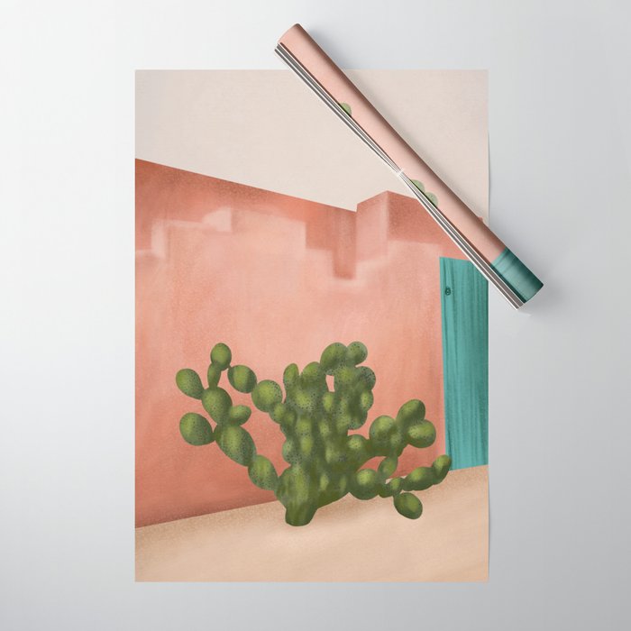 Strong Desert Cactus Wrapping Paper Gallery Image 1