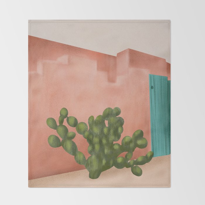 Strong Desert Cactus Throw Blanket Gallery Image 2