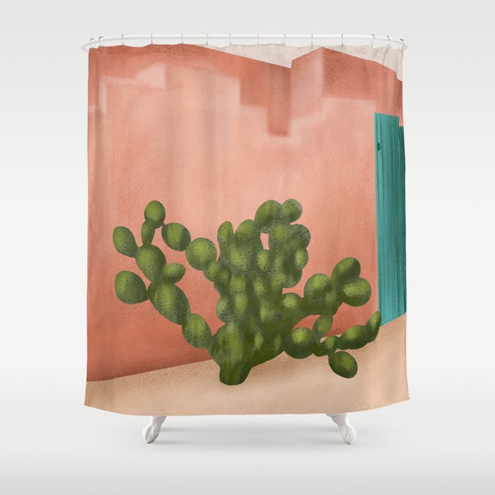 Strong Desert Cactus Shower Curtain Gallery Image 1