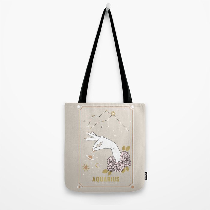 Aquarius Zodiac Sign Tote Bag Gallery Image 2