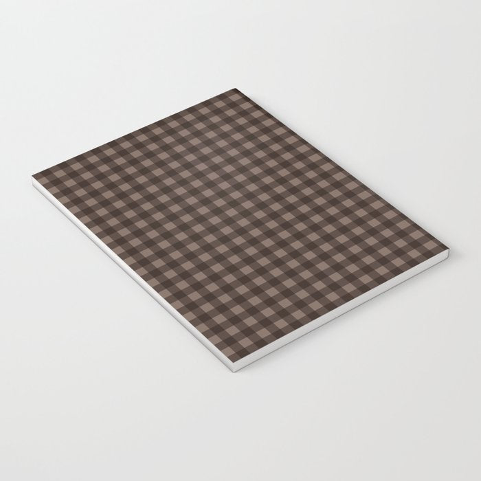 Gingham Plaid Pattern - Earthy Brown Notebook Gallery Image 3