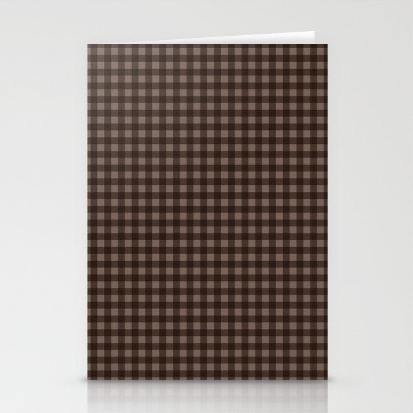 Gingham Plaid Pattern - Earthy Brown Stationery Card Gallery Image 2