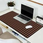 Gingham Plaid Pattern - Earthy Brown Desk Mat Gallery Image 2