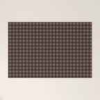 Gingham Plaid Pattern - Earthy Brown Welcome Mat Gallery Image 1