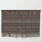 Gingham Plaid Pattern - Earthy Brown Wall Hanging Gallery Image 1