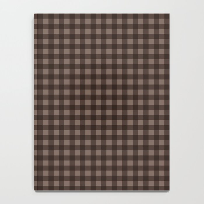 Gingham Plaid Pattern - Earthy Brown Notebook Gallery Image 4