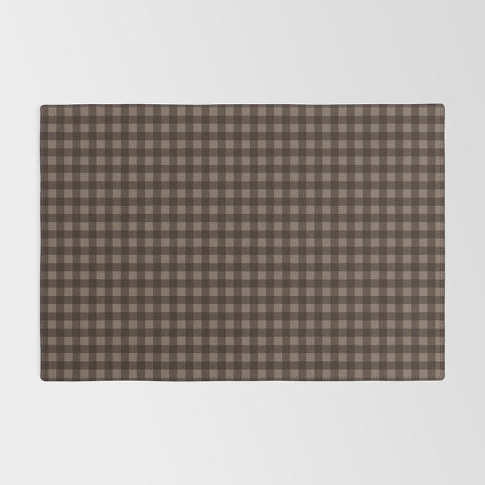 Gingham Plaid Pattern - Earthy Brown Rug Gallery Image 2
