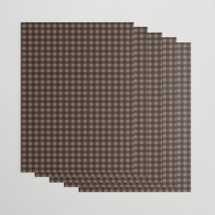 Gingham Plaid Pattern - Earthy Brown Wrapping Paper Gallery Image 3