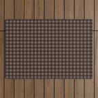 Gingham Plaid Pattern - Earthy Brown Outdoor Rug Gallery Image 1