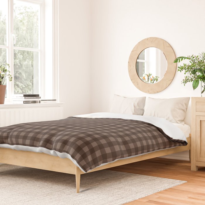 Gingham Plaid Pattern - Earthy Brown Duvet Cover Gallery Image 2