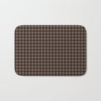 Gingham Plaid Pattern - Earthy Brown Bath Mat Gallery Image 1