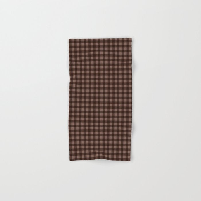 Gingham Plaid Pattern - Earthy Brown Bath Towel Gallery Image 1