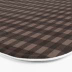 Gingham Plaid Pattern - Earthy Brown Bath Mat Gallery Image 3