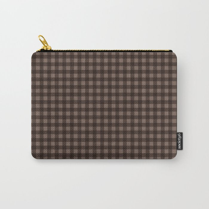 Gingham Plaid Pattern - Earthy Brown Carry All Pouch Gallery Image 1