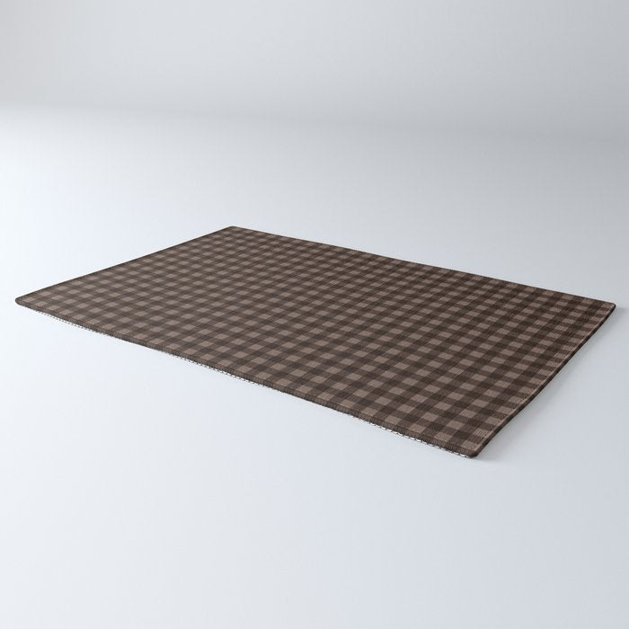 Gingham Plaid Pattern - Earthy Brown Rug Gallery Image 3
