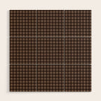 Gingham Plaid Pattern - Earthy Brown Wood Wall Art Gallery Image 1