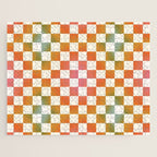 Rainbow Checkered Print in Cream Jigsaw Puzzle Gallery Image 1