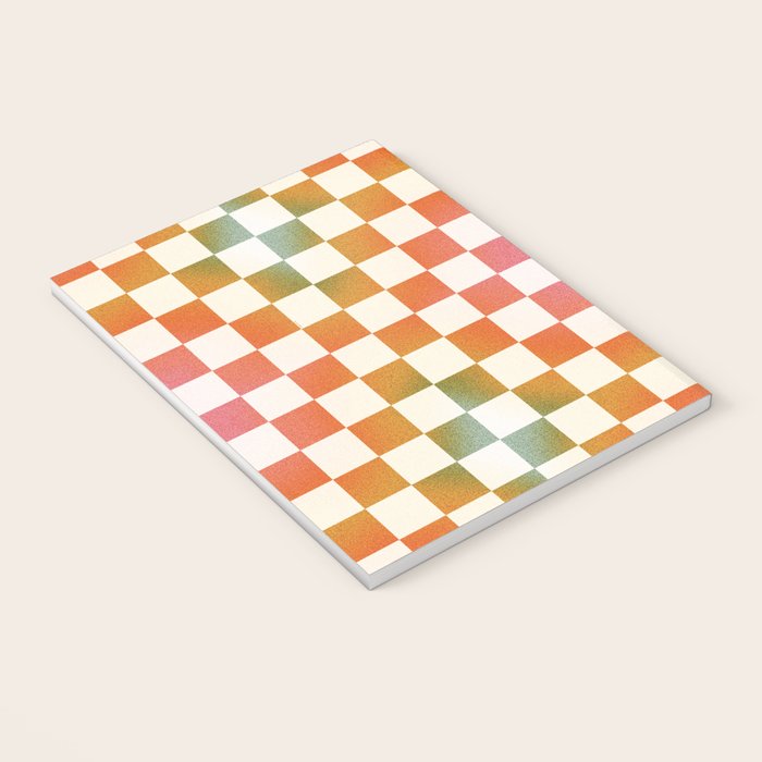 Rainbow Checkered Print in Cream Notebook Gallery Image 3