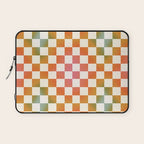 Rainbow Checkered Print in Cream Laptop Sleeve Gallery Image 1