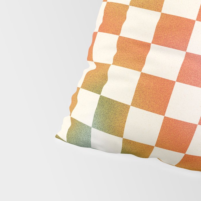 Rainbow Checkered Print in Cream Pillow Sham Gallery Image 4