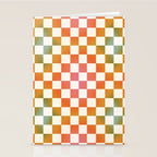 Rainbow Checkered Print in Cream Stationery Card Gallery Image 2