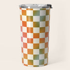 Rainbow Checkered Print in Cream Travel Mug Gallery Image 2