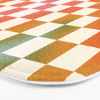Rainbow Checkered Print in Cream Bath Mat Gallery Image 3