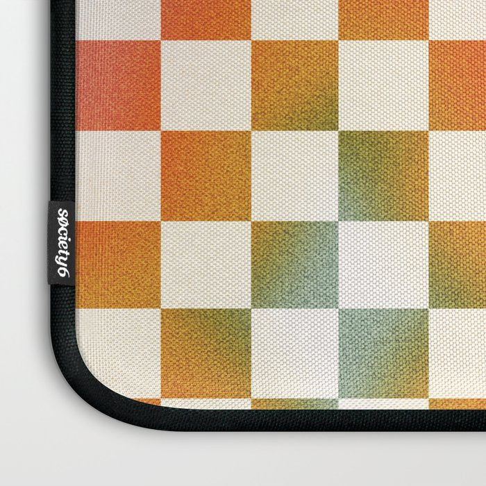 Rainbow Checkered Print in Cream Laptop Sleeve Gallery Image 3