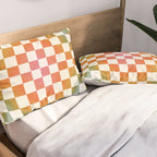 Rainbow Checkered Print in Cream Pillow Sham Gallery Image 2