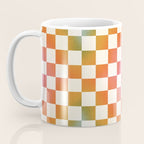 Rainbow Checkered Print in Cream Coffee Mug Gallery Image 3