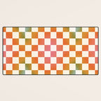 Rainbow Checkered Print in Cream Desk Mat Gallery Image 3