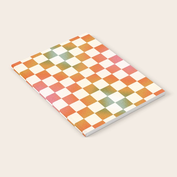 Rainbow Checkered Print in Cream Notebook Gallery Image 2