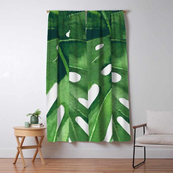Monstera Leaf Window Curtain Gallery Image 1