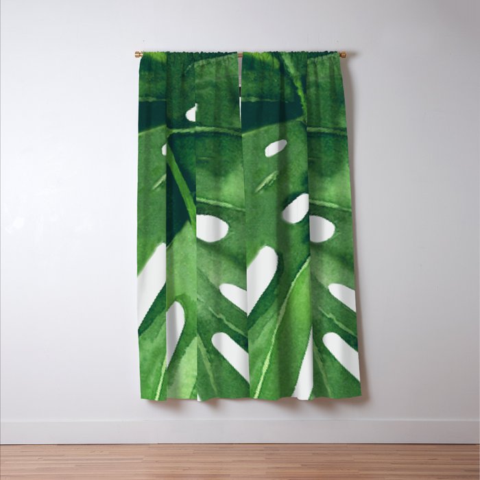 Monstera Leaf Window Curtain Gallery Image 3