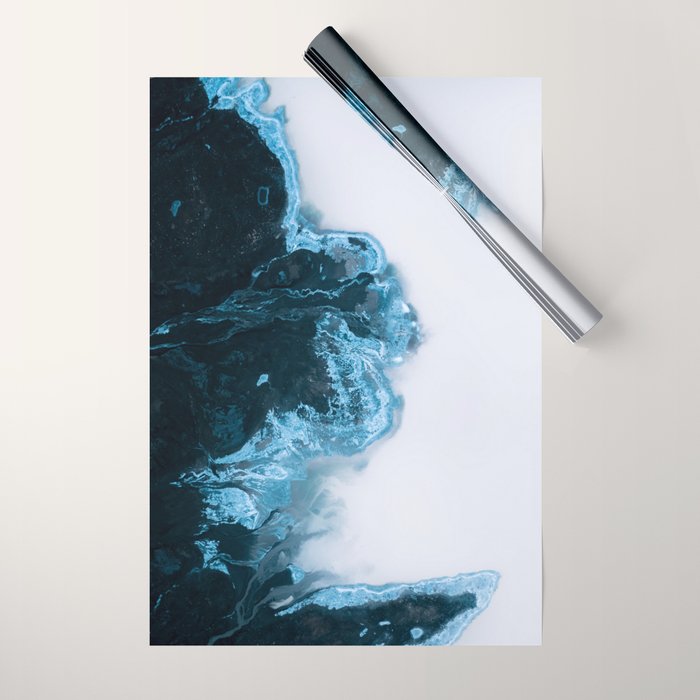 Abstract Lake in Iceland Wrapping Paper Gallery Image 1