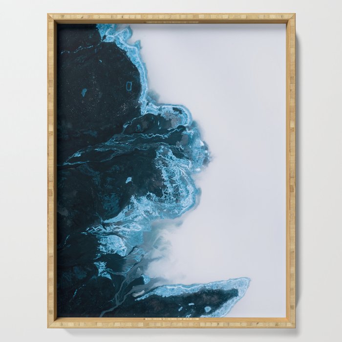 Abstract Lake in Iceland Serving Tray Gallery Image 1