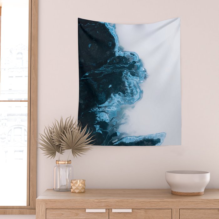 Abstract Lake in Iceland Wall Tapestry Gallery Image 2