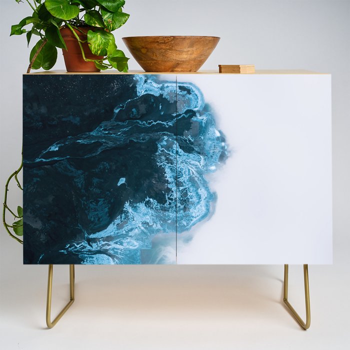 Abstract Lake in Iceland Credenza Gallery Image 1