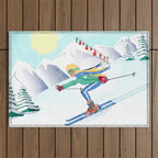 Skiing Girl Outdoor Rug Gallery Image 1