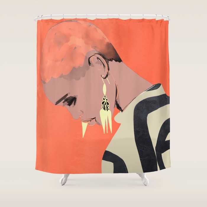 Girl Portrait 25 Shower Curtain Gallery Image 1