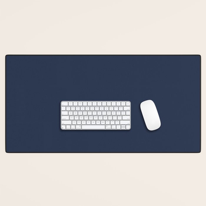 INDIGO BLUE Deep Navy solid color Desk Mat Gallery Image 1