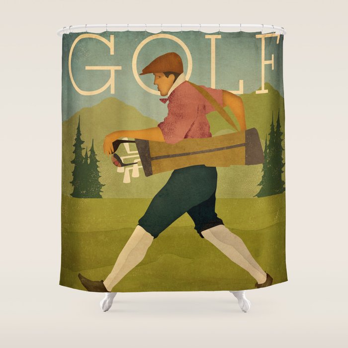 Vintage Golf Shower Curtain Gallery Image 1